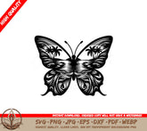 Palm Paradise Butterfly SVG Digital Product